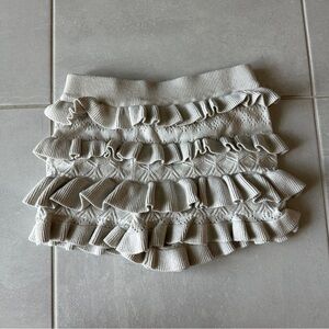 Y2K Cream Ruffle Bloomer Shorts